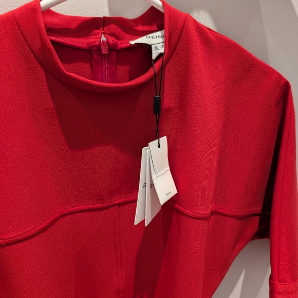 NWT Reiss Naya Belted Midi Dress In Red - Picture 9 of 9